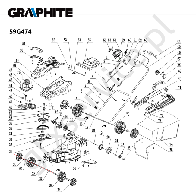 Kosiarka elektryczna - GRAPHITE 59G474 