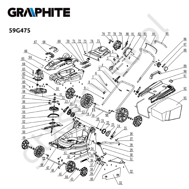 Kosiarka elektryczna - GRAPHITE 59G475 