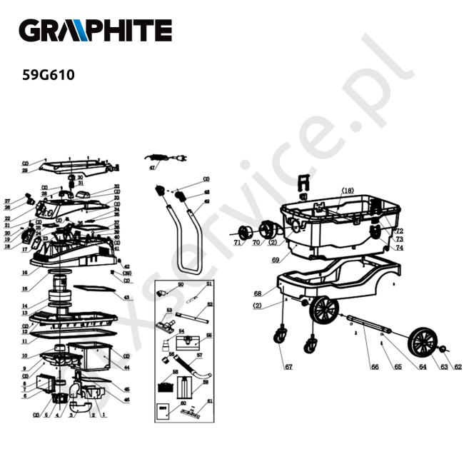 Odkurzacz przemysłowy - GRAPHITE 59G610 