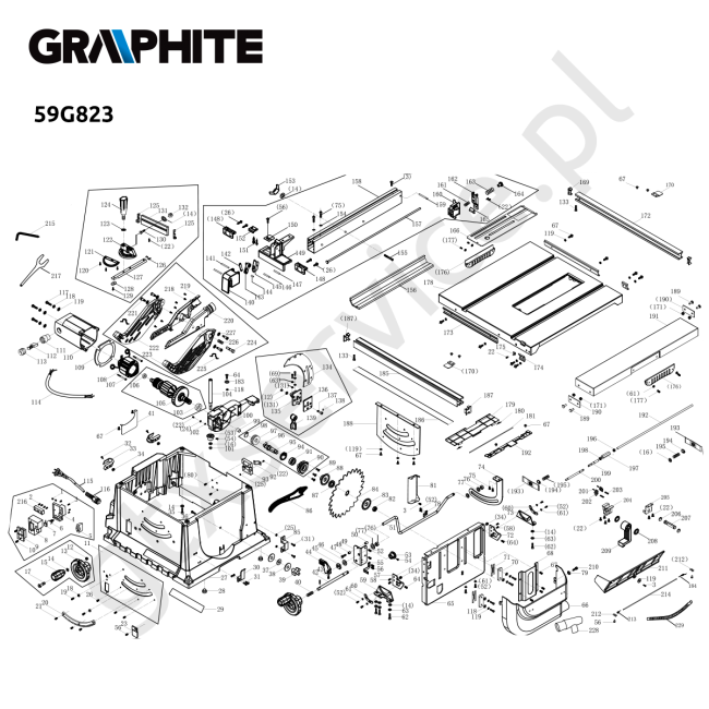 Pilarka stołowa - GRAPHITE 59G823 