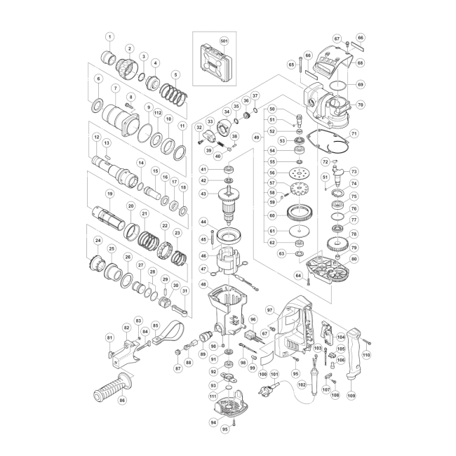 Młotowiertarka - DH38MS 