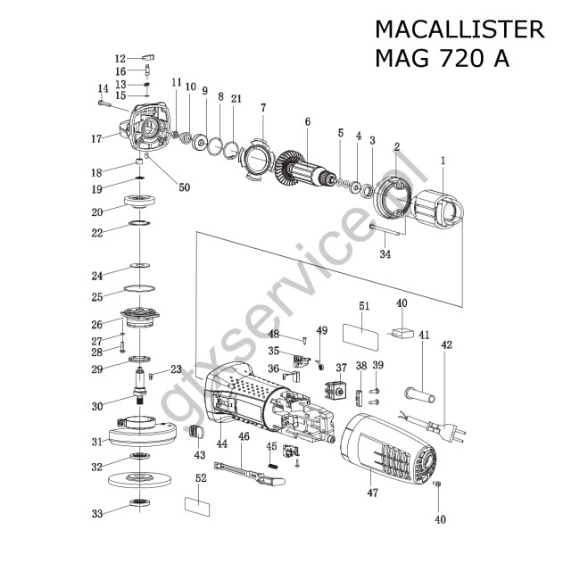 Szlifierka kątowa - MACALLISTER MAG720A 