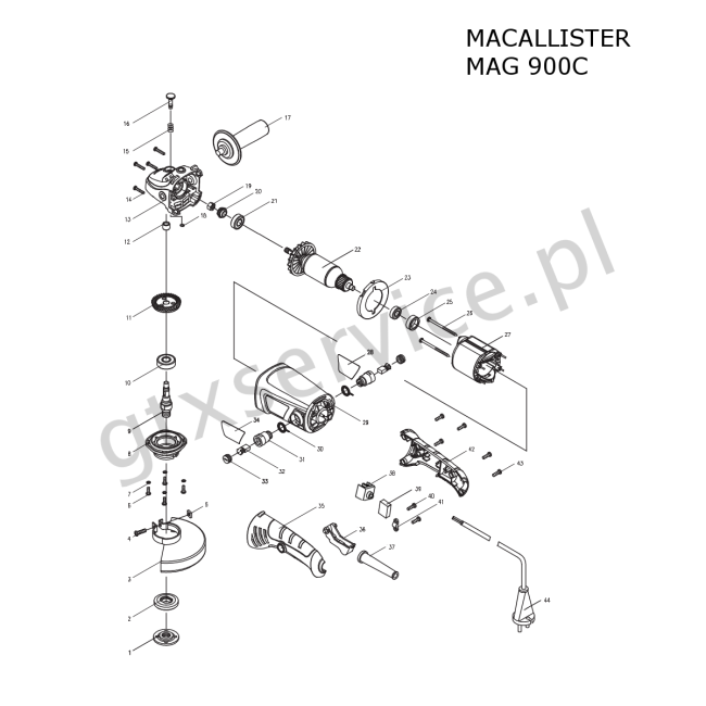 Szlifierka kątowa - MACALLISTER MAG900C 