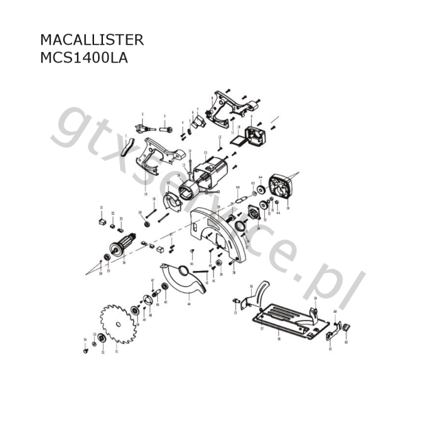 Pilarka tarczowa - MACALLISTER MCS1400LA 