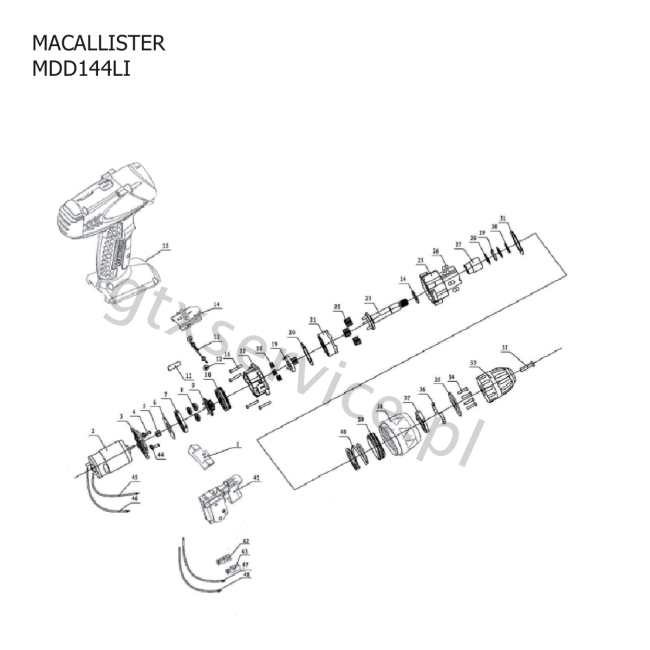 Wiertarko-wkrętarka akumulatorowa - MACALLISTER MDD144LI 