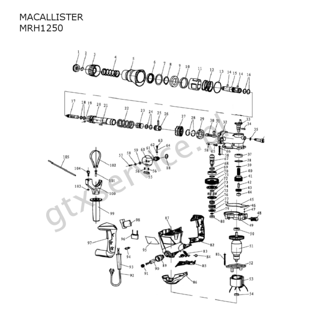 Młotowiertarka - MACALLISTER MRH1250 
