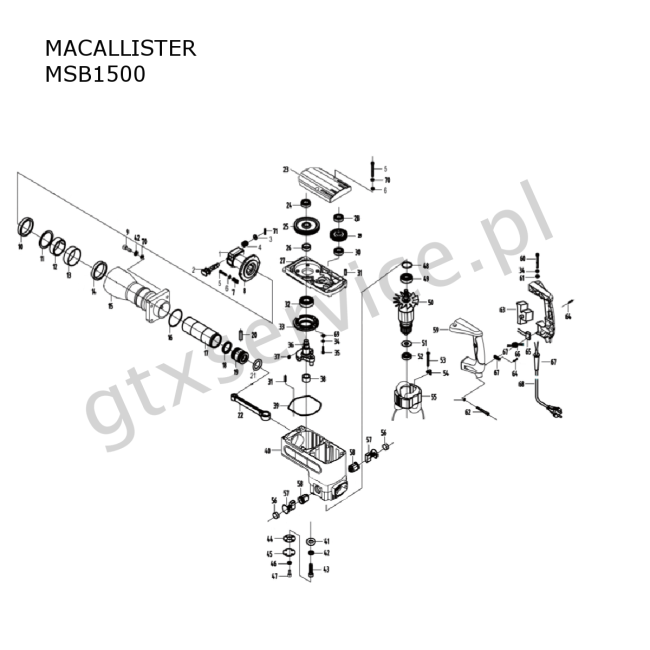 Młotowiertarka - MACALLISTER MSB1500 