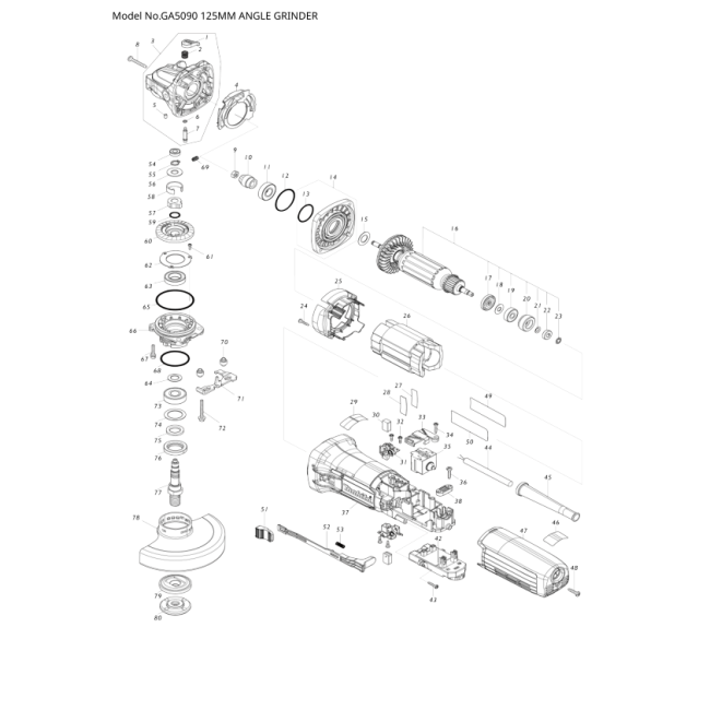 Szlifierka kątowa - MAKITA GA5090 