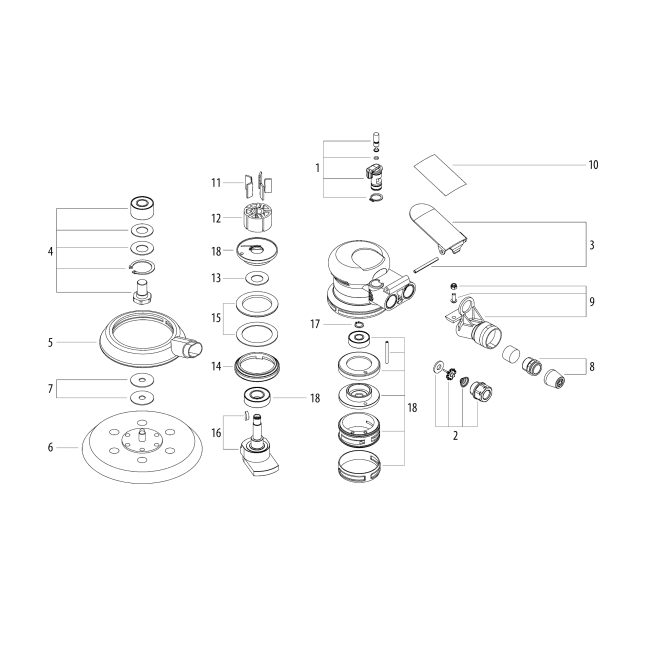 Szlifierka prosta pneumatyczna - METABO DSX150 01558000 - (rysunek techniczny)
