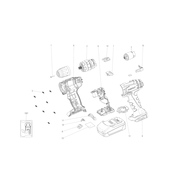 Wiertarko-wkrętarka akumulatorowa - METABO SB18 02245000 - (rysunek techniczny)
