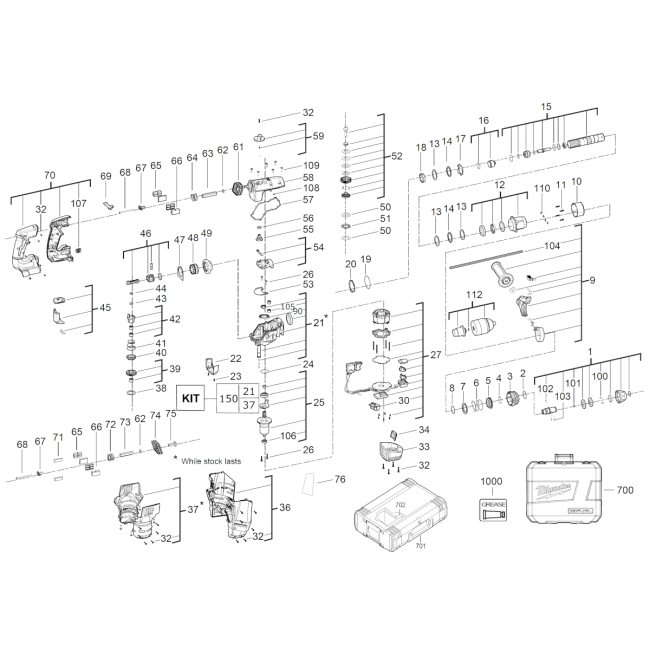 Młotowiertarka - MILWAUKEE M18CHPX-0 