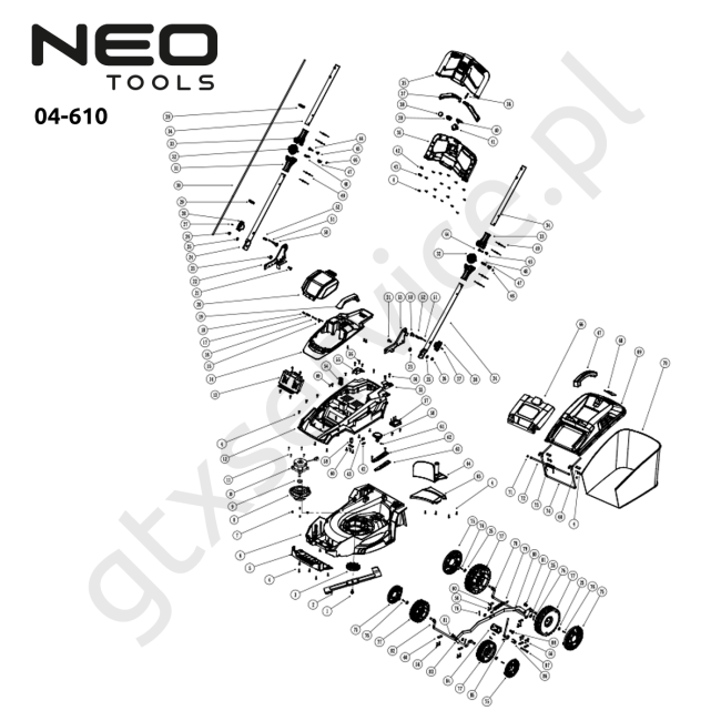 Kosiarka akumulatorowa bezszczotkowa - NEO 04-610 