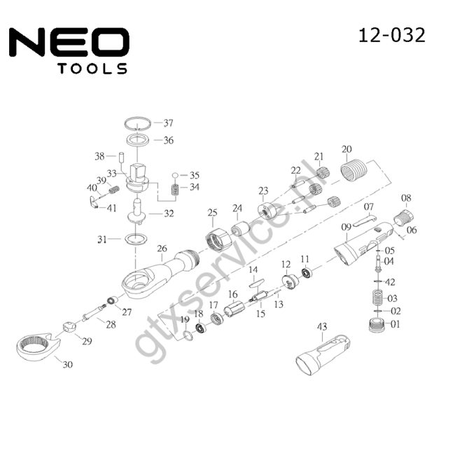Klucz kątowy pneumatyczny - NEO 12-032 