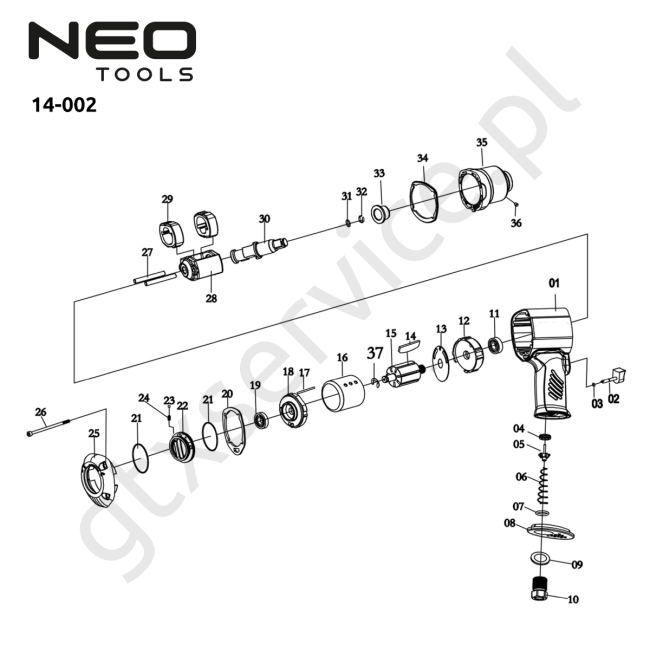 Klucz udarowy pneumatyczny - NEO 14-002 
