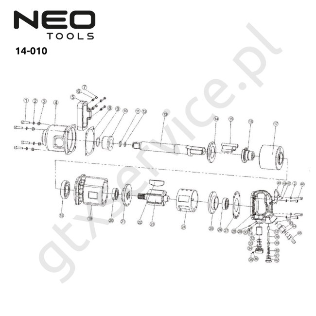 Klucz udarowy pneumatyczny - NEO 14-010 