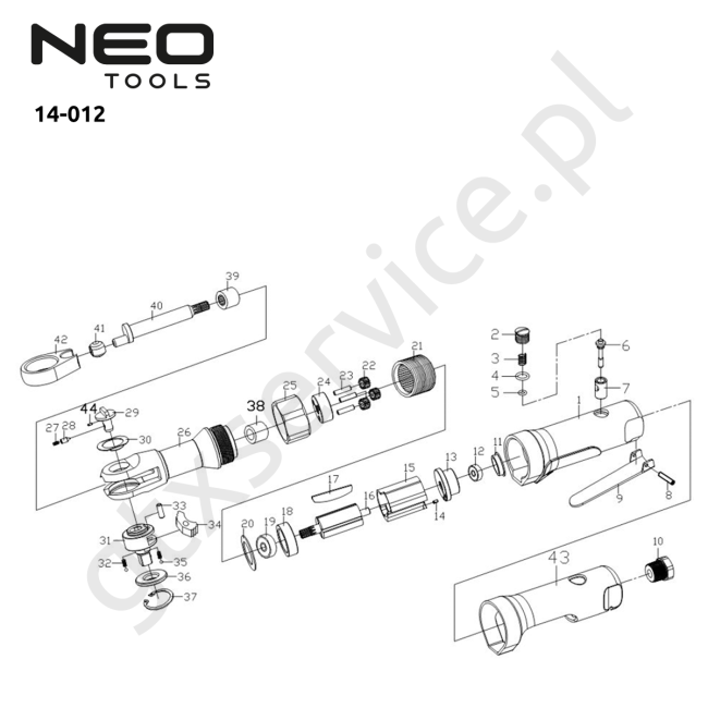 Klucz kątowy pneumatyczny - NEO 14-012 