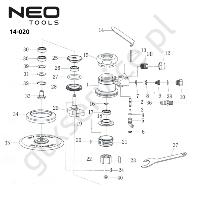 Szlifierka mimośrodowa pneumatyczna - NEO 14-020 