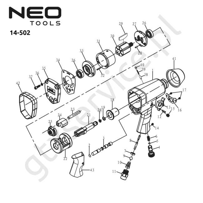 Klucz udarowy pneumatyczny - NEO 14-502 