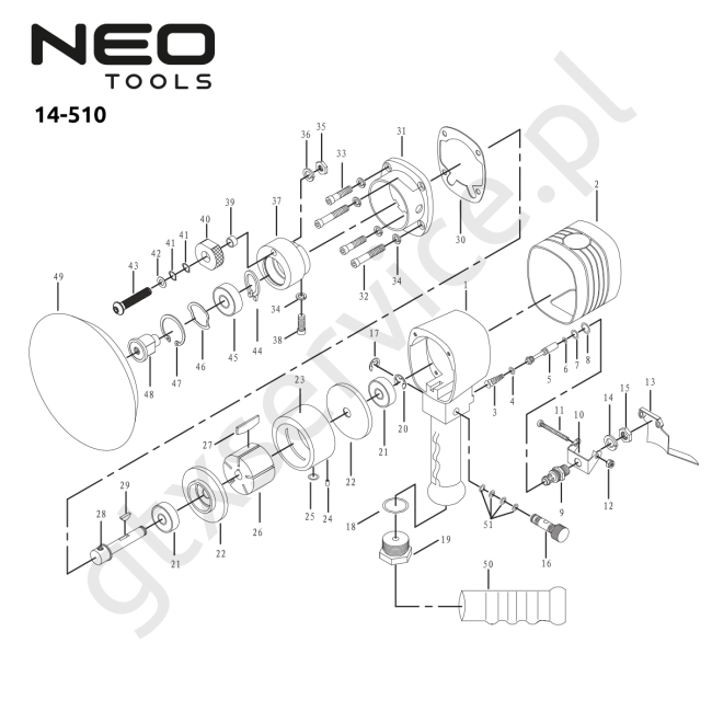 Szlifierka mimośrodowa pneumatyczna - NEO 14-510 