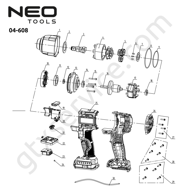 Klucz udarowy bezszczotkowy 850Nm Energy+ - NEO TOOLS 04-608 