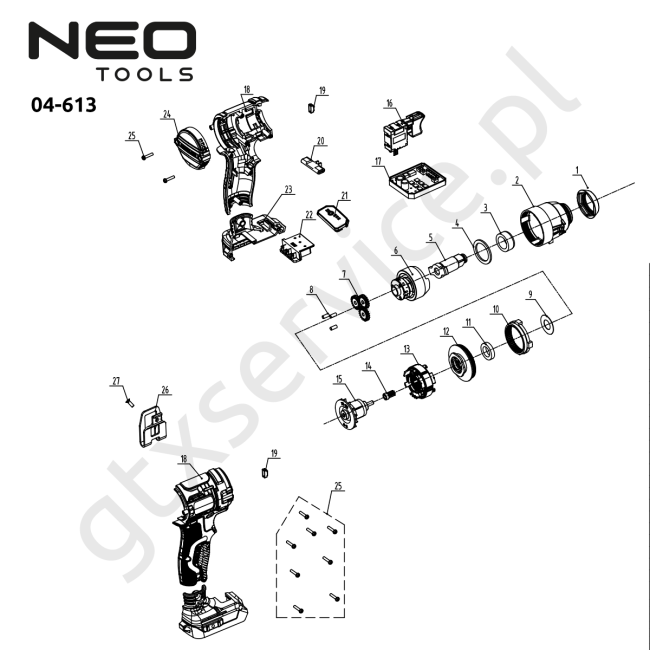 Klucz bezszczotkowy 260Nm 1/2'' compact Neo Energy+ - NEO TOOLS 04-613 