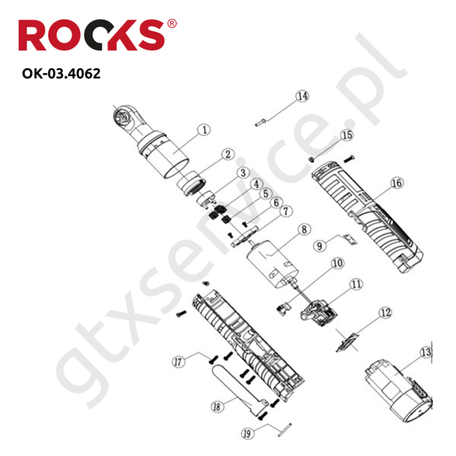 Grzechotka AQ-12, 3/8', 40 Nm - ROOKS OK-03.4062 