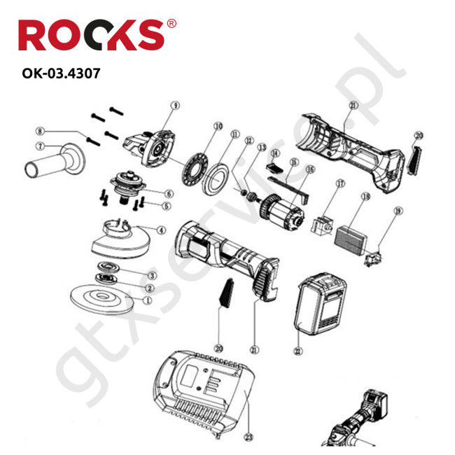 Szlifierka kątowa - ROOKS OK-03.4307 