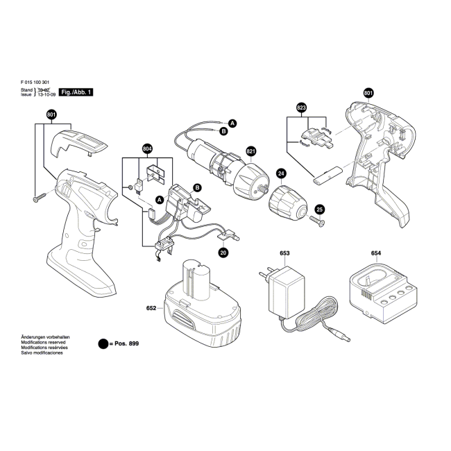 Wiertarko-wkrętarka akumulatorowa - SKIL 1002 F015100201 - (rysunek techniczny)
