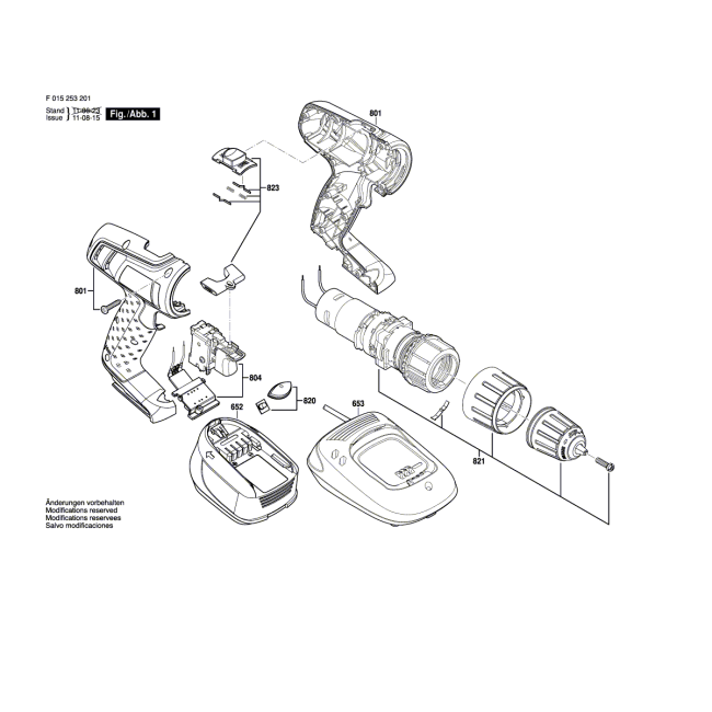 Wiertarko-wkrętarka akumulatorowa - SKIL 2532 F015253201 - (rysunek techniczny)
