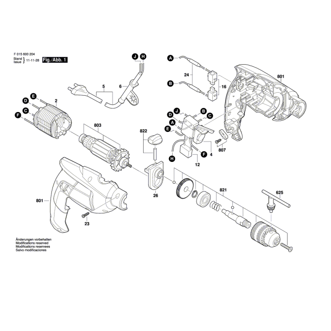 Wiertarka udarowa - SKIL 6002 F015600204 - (rysunek techniczny)
