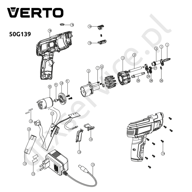 Wkrętak akumulatorowy - VERTO 50G139 