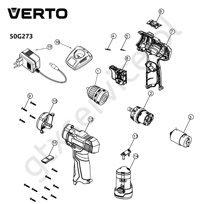 Wiertarko-wkrętarka akumulatorowa - VERTO 50G273 