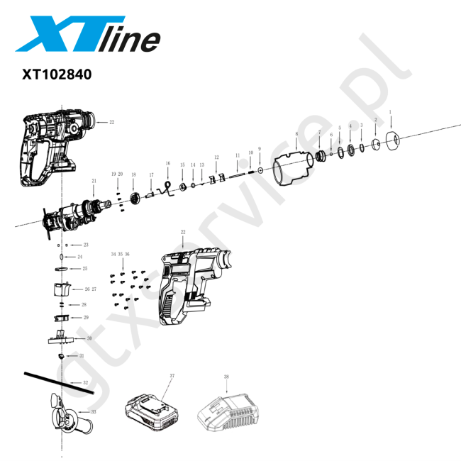 Młotowiertarka - XTLINE XT102840 