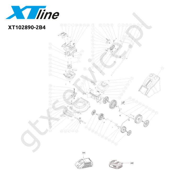 Kosiarka akumulatorowa - XTLINE XT102890-2B4 