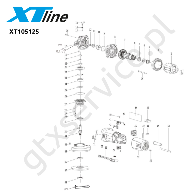 Szlifierka kątowa - XTLINE XT105125 