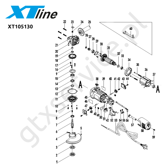 Szlifierka kątowa - XTLINE XT105130 