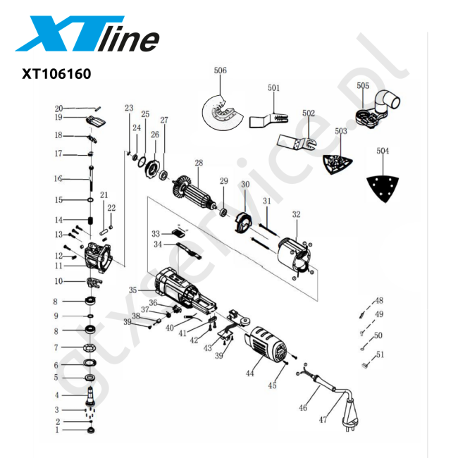 Szlifierka oscylacyjna - XTLINE XT106200 