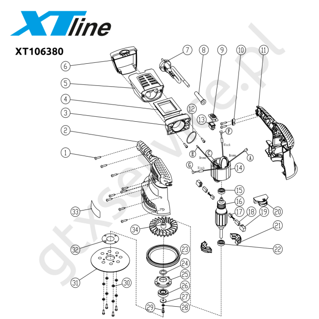 Szlifierka mimośrodowa - XTLINE XT106380 