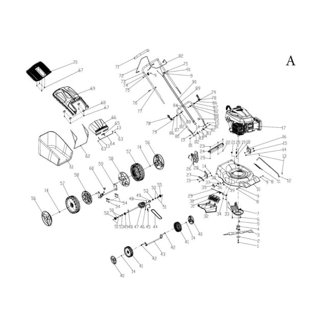 Kosiarka spalinowa - SCHEPPACH MS196-51 5911227903-0177 - (rysunek techniczny)
