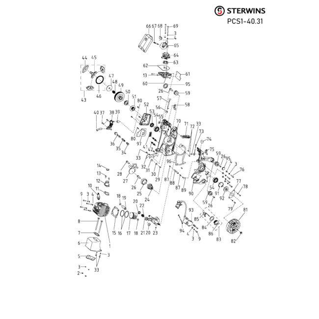 PILARKA ŁAŃ. SP 50CM3 2,1KW STERWINS - STERWINS 82248117 