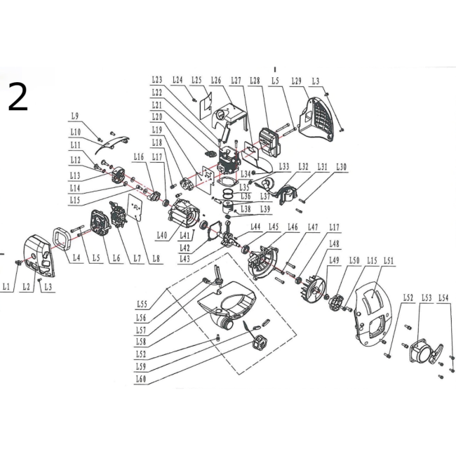 Nożyce do żywopłotów - NAC HTP60-225-T 84588077 - (rysunek techniczny)
