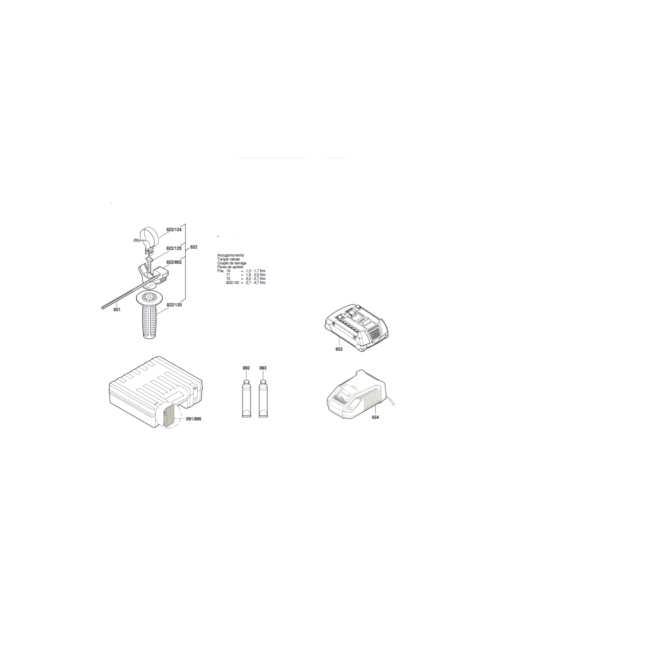 Młotowiertarka - BOSCH NIEBIESKI GBH180-LI 3611J11120 - (rysunek techniczny)
