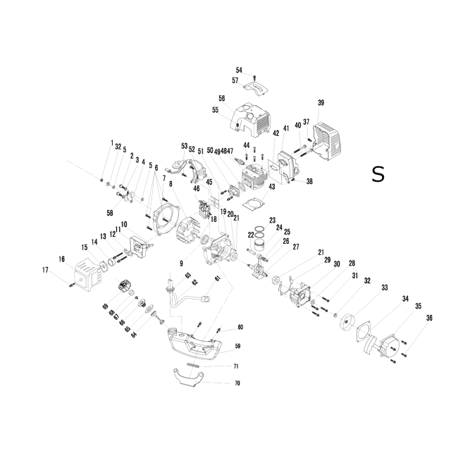 Kosa spalinowa - NAC TC-BC520-15-V 93493865 - (rysunek techniczny)
