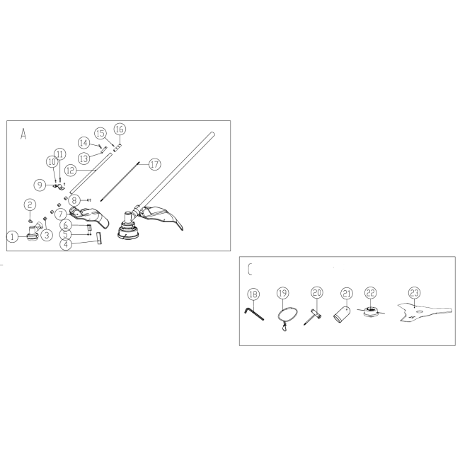 Podkaszarka - NAC BE140-SW-S2 89760113 - (rysunek techniczny)
