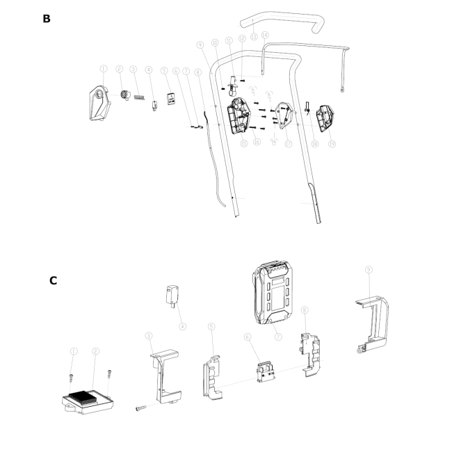 Kosiarka elektryczna - NAC LB20-33-B40-S 93493861 - (rysunek techniczny)
