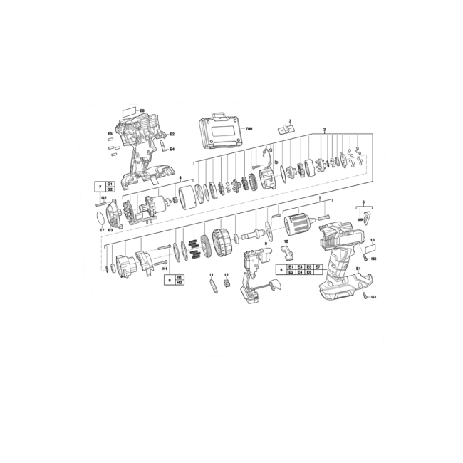 Wiertarko-wkrętarka akumulatorowa - BS14CLI152C 4000428421 - (rysunek techniczny)
