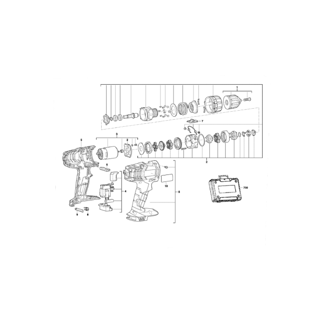 Wiertarko-wkrętarka akumulatorowa - BS14G2NC-142C 4000433012 - (rysunek techniczny)
