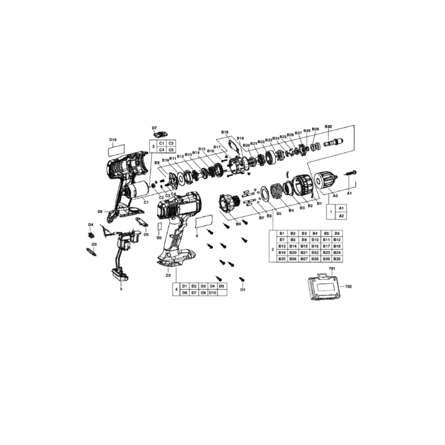 Wiertarko-wkrętarka akumulatorowa - BS14GLI-152C 4000431673 - (rysunek techniczny)
