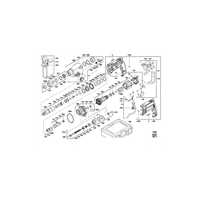 Młotowiertarka - KH26E 4000428181 - (rysunek techniczny)
