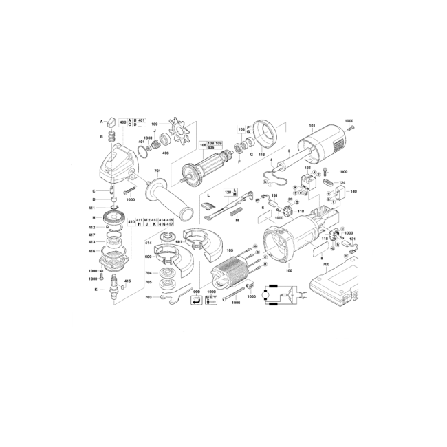 Szlifierka kątowa - AEG WS6-125 4000413513 - (rysunek techniczny)
